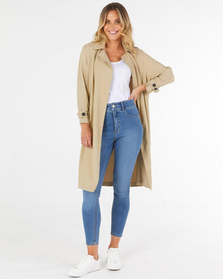 Elle Trench Coat - Biscuit - BB6019 - allaboutagirl