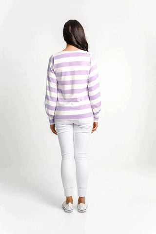 Homelee Laylah Top - Violet Stripe - HL256 W04 - allaboutagirl