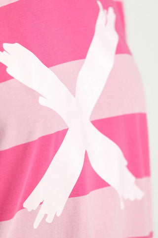 Homelee Long Sleeve Chris Top - Irregular Pink Stripe with Pastel Pink X - HL287 03 - allaboutagirl