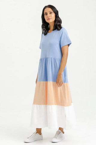 Homelee Tropical Kendall Dress - Blue - HL388-06 - allaboutagirl