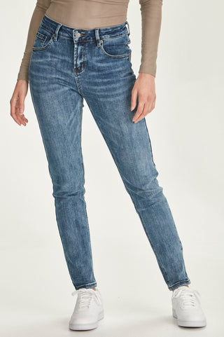 Junkfood Kailey Straight Leg Jeans - Dark Blue - allaboutagirl