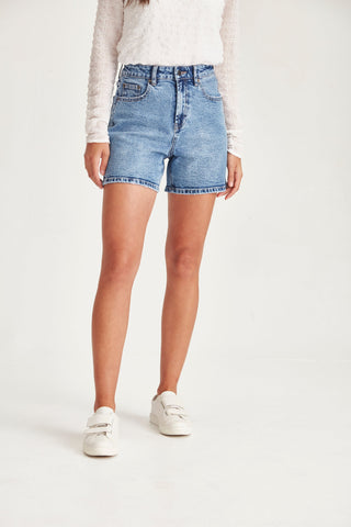Junkfood Lucy Shorts - Blue - E7 1 Lucy - allaboutagirl