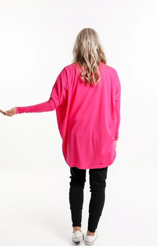 Long Sleeve Kimono - Pink - HL143 PNK - allaboutagirl