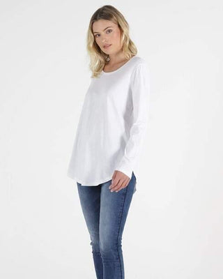 Megan Long Sleeve Top-White - BB268 - allaboutagirl