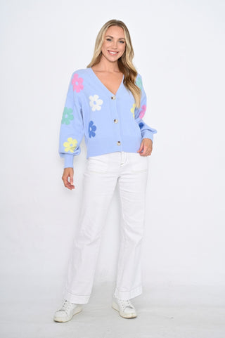 New U Collection Floral Cardigans - Blue - W402-5 - allaboutagirl