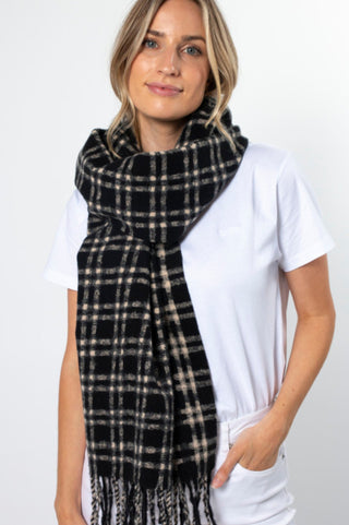 Stella+Gemma Noughts and Crosses Scarves - Black - SGS1886 - allaboutagirl