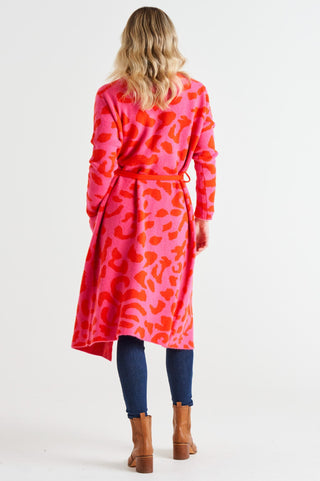Swift Cardigan - Pink/Red Cheetah Print - BB4044 - allaboutagirl