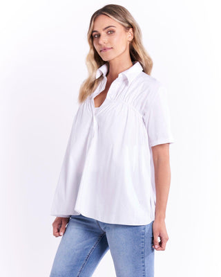 Sydney Smock Top - White - BB8097 - allaboutagirl