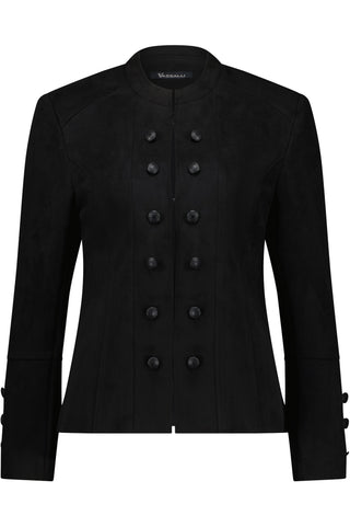 Vassalli Military Style Jacket With Button Front Detail - Black SS - 2078 - allaboutagirl