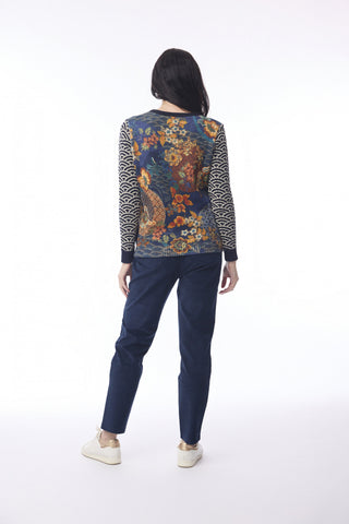 Maluku Knit Jumper Vee Neck - Printed