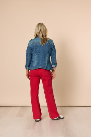 Military Denim Jacket - Denim