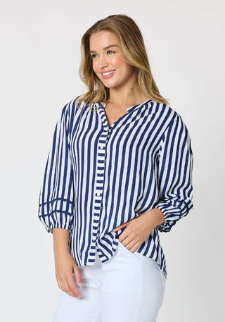 Montecito Stripe Top - Navy/White Stripe