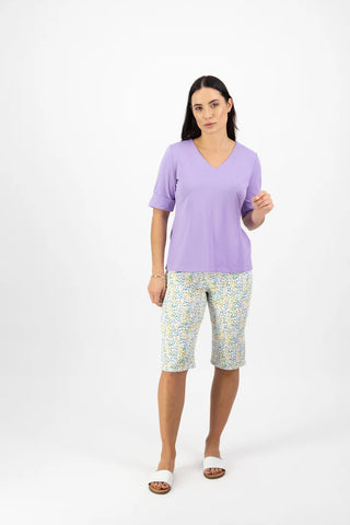 V Neck Top - Deep Lilac