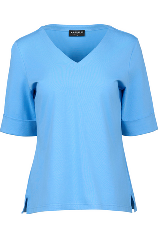 Vee Neck Top - Sky