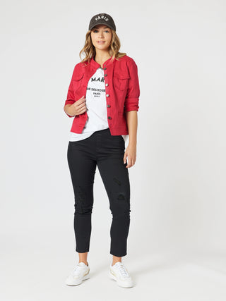 Maggie Denim Jacket - Red