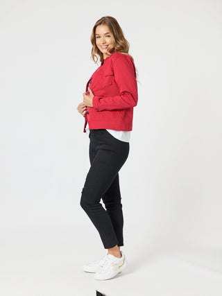 Maggie Denim Jacket - Red