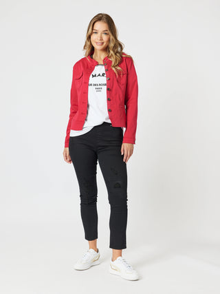 Maggie Denim Jacket - Red