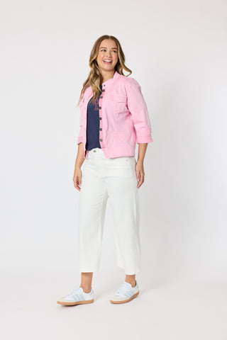 Maggie Denim Jacket - Flamingo