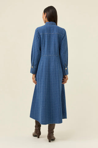 Sloane Denim Maxi Dress - Check