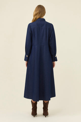 Sloane Denim Maxi Dress - Indigo