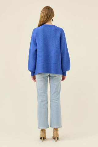 Miru Stitch Flower Jumper - Cobalt