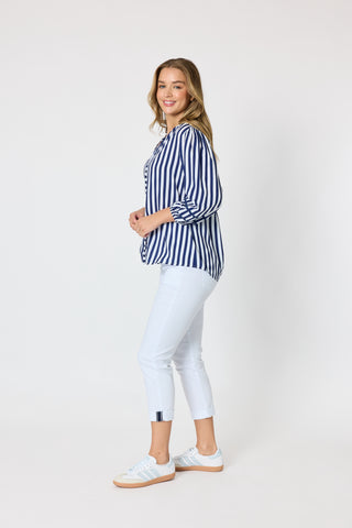 Montecito Stripe Top - Navy/White Stripe