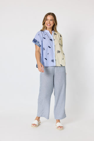 Threadz Costa Mesa Print Shirt Navy Multi, Side view | AAAG