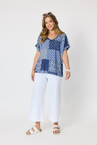 Threadz Costa Mesa Print Top Navy Multi, Back view | AAAG