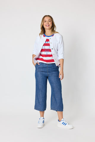 Rhode Island Stripe Tee - Red/White