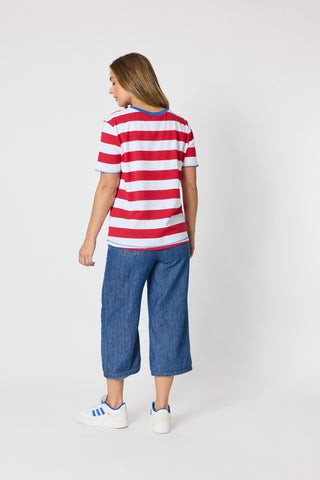 Rhode Island Stripe Tee - Red/White
