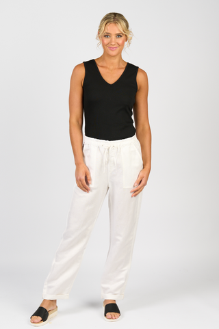 Slim Leg Ankle Grazer Pant - White