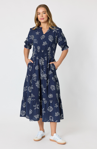 Monecito Print Dress - Navy