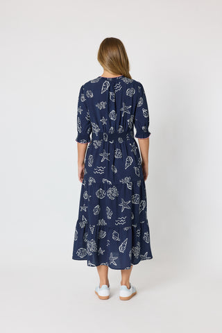 Monecito Print Dress - Navy