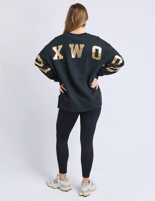 Interval Crew - Black With Metallic Gold Lettering