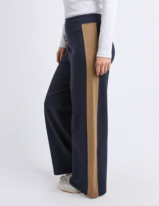 Juno Pants - Ink With Brown Trim