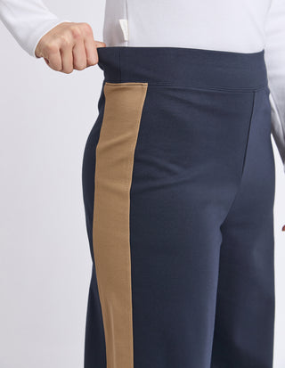 Juno Pants - Ink With Brown Trim
