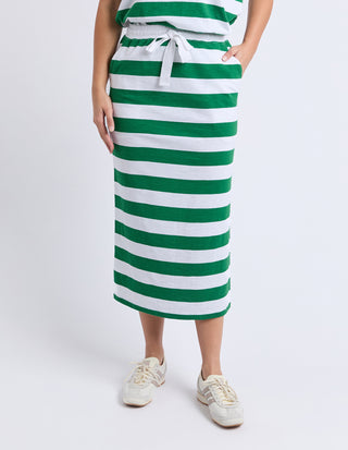 Tallow Skirt - White/Green Stripe