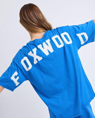 Foxwood Interval Tee Bright Blue/White, Styled view | AAAG