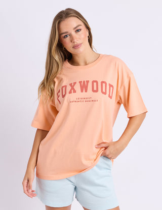 Foxwood Interval Short Sleeve Tee Neon Peach, Front view | AAAG