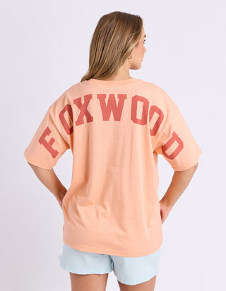 Foxwood Interval Short Sleeve Tee Neon Peach, Side view | AAAG