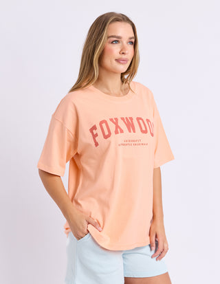 Foxwood Interval Short Sleeve Tee Neon Peach, Back view | AAAG