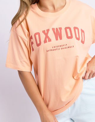 Foxwood Interval Short Sleeve Tee Neon Peach, Detail | AAAG