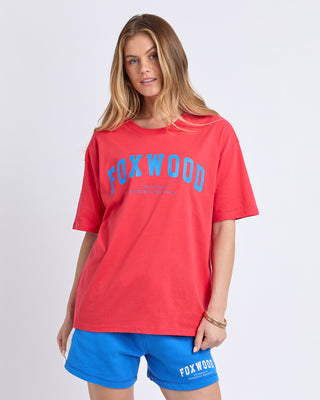 Foxwood Interval Short Sleeve Tee Red With Blue, Front view | AAAG
