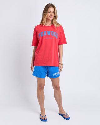 Interval Short Sleeve Tee - Red With Blue
