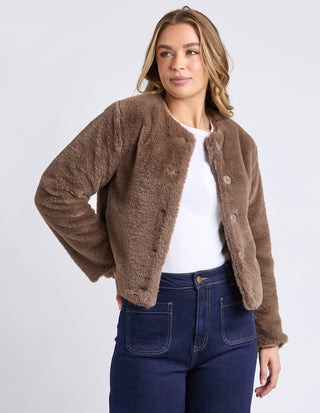 Sofia Fur Jacket - Mocha