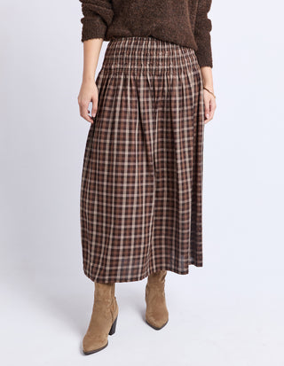 Coco Checked skirt - Coffee Check
