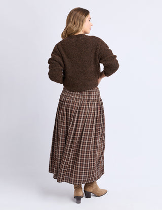 Coco Checked skirt - Coffee Check
