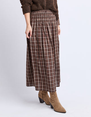Coco Checked skirt - Coffee Check