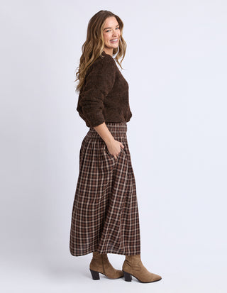 Coco Checked skirt - Coffee Check