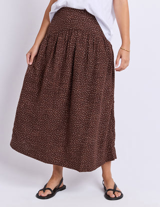 Wren Spot Skirt - Chocolate